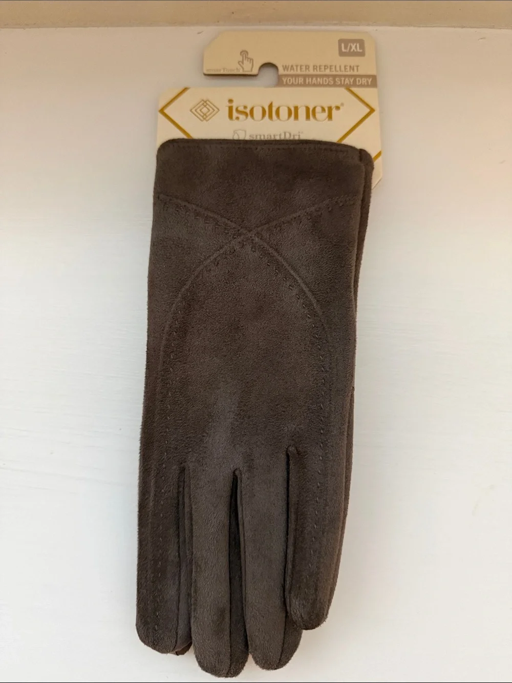NWT Isotoner Gray Micro Suede Gloves